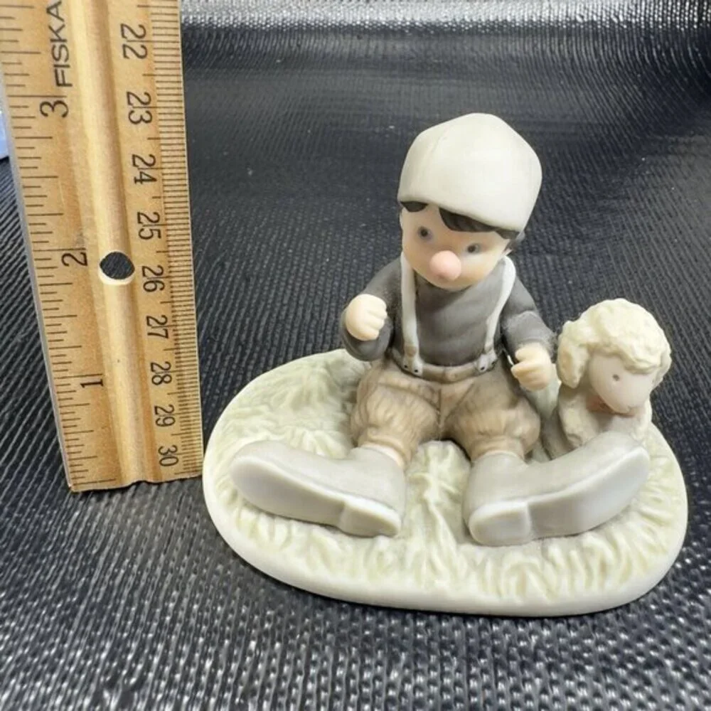 Kim Anderson 1999 I Promise You Laughter And Smiles Boy And Lamb Figurine‎ VTG